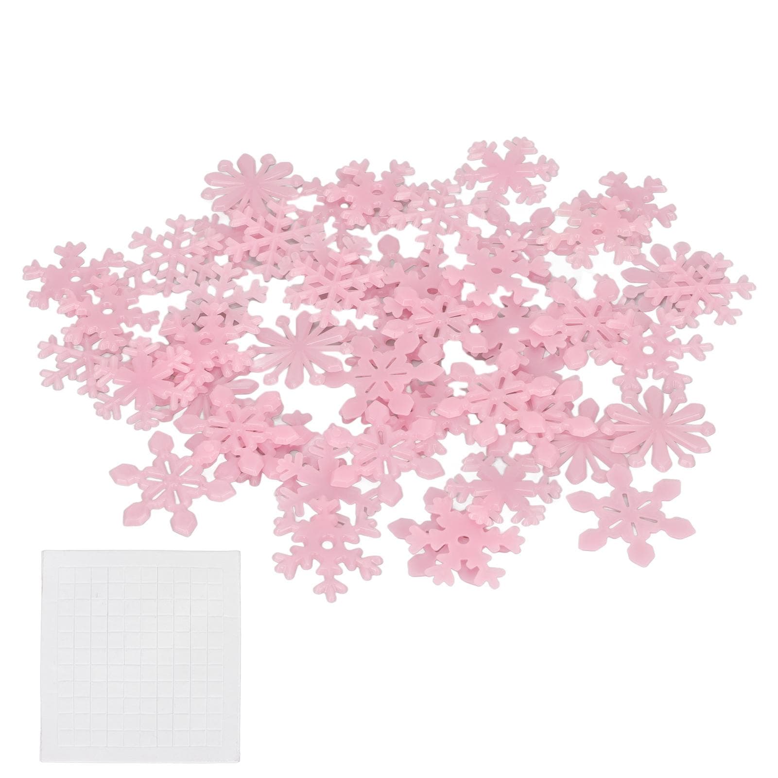 50pcs Christmas Glow Wall Stickers Luminous Wall Stickers Gifts Decoration for Xmas Living Room pink