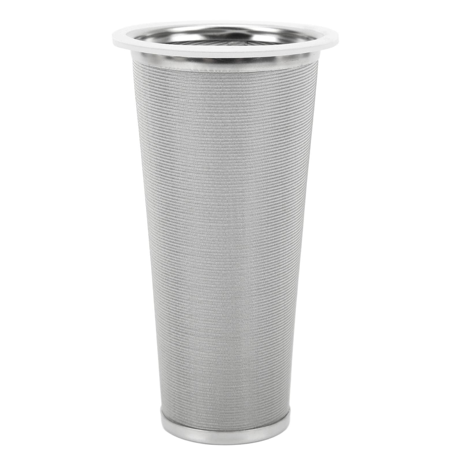 304 Stainless Steel Cold Brew Coffee Filter Cone Mesh with White Rubber Circle Coffee Brew Infuser 8x15cm/3.1x5.9in