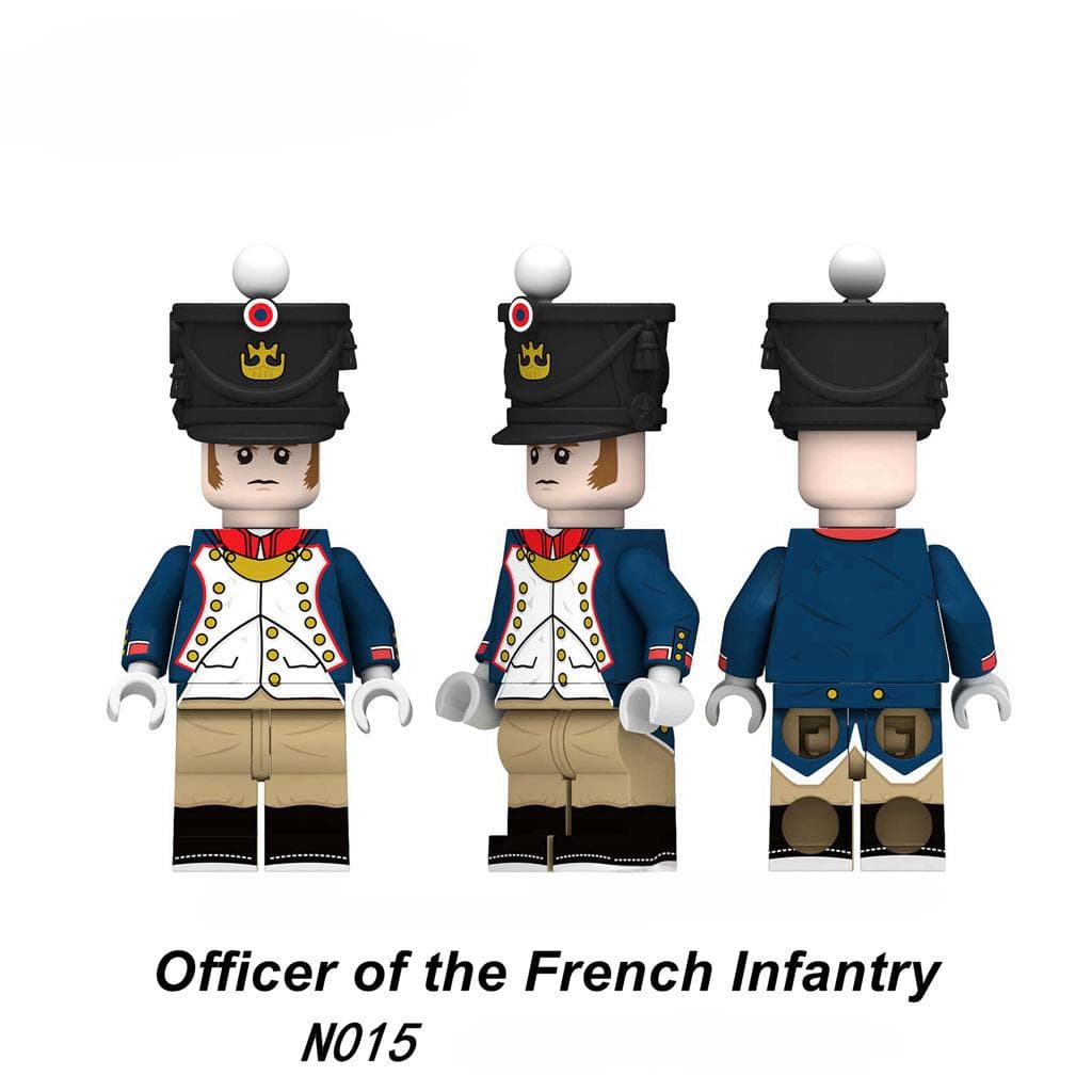 Napoleonic Wars Officer Highland Infantry Old Guard Building Blocks Action Figures Accessories Armor Head Kids Toys N013-016