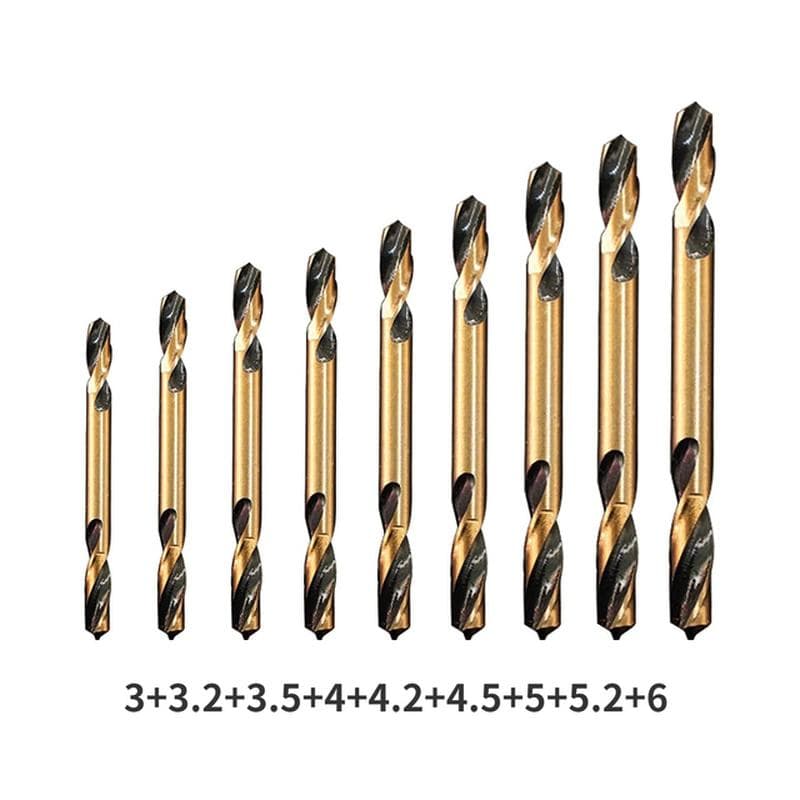9Pcs Double-headed Bit Double-edged Metal Stainless Steel Ultrahard Iron Drill Steel Plate Iron Carpentry Drill Bit without packaged