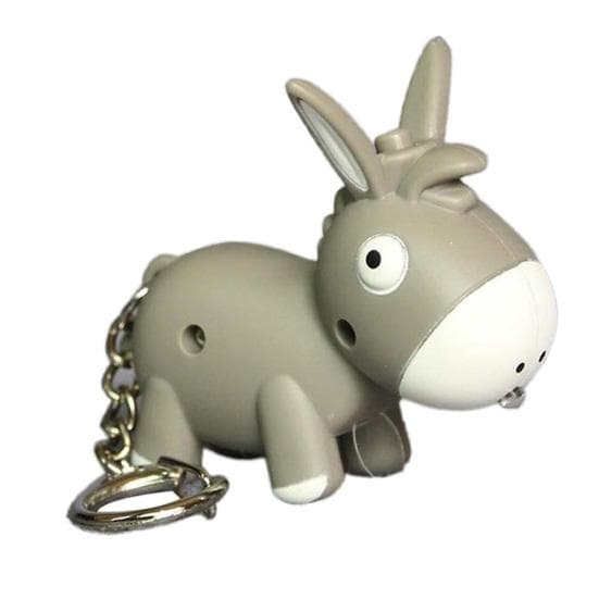 Pendant LED Sound Keyring Car Key Chain Handbag Hanging Decor Gift grey