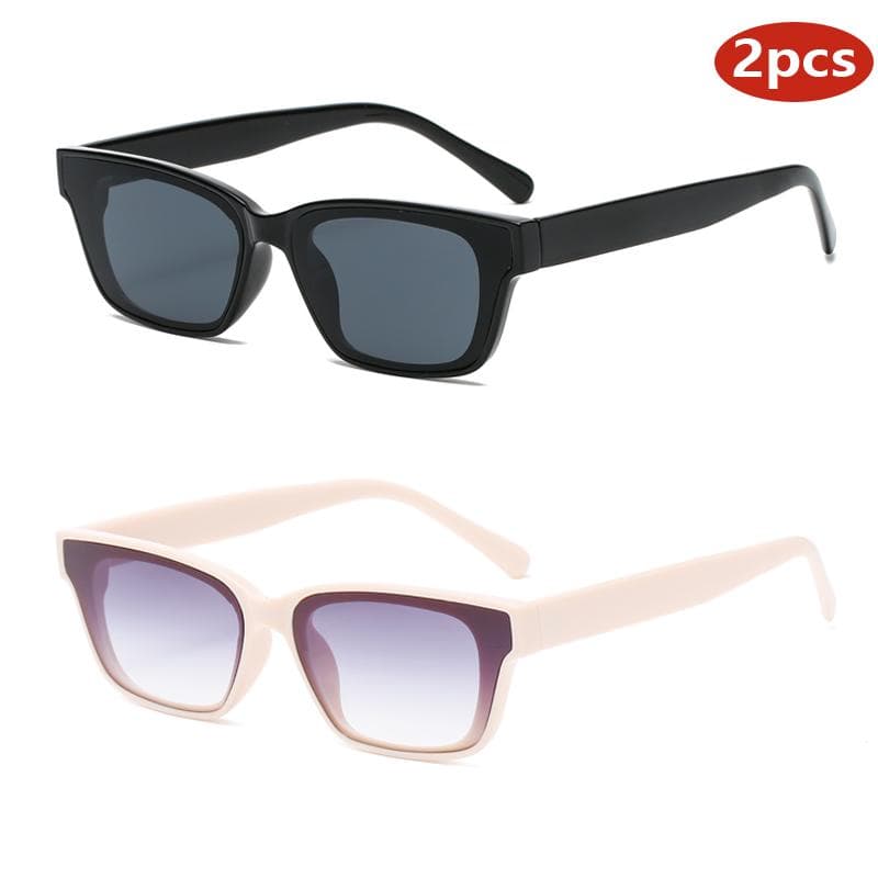 Fashion Cat Eye Sunglasses Women 2pcs Small Frame UV400 Protective Glasses Multi Color Casual Outdoor Oculos