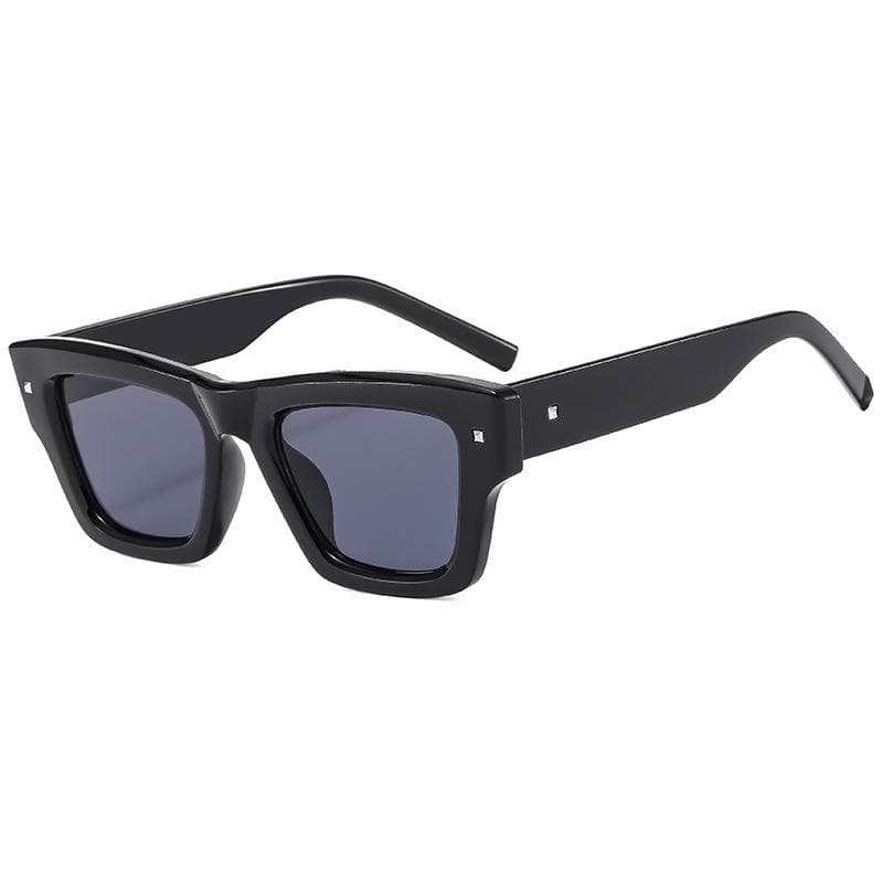 New Irregular Square Sunglasses Men Retro Luxury Eyewear UV400 Blue Sun Glasses Brand Oculus Rivets Trend as picture