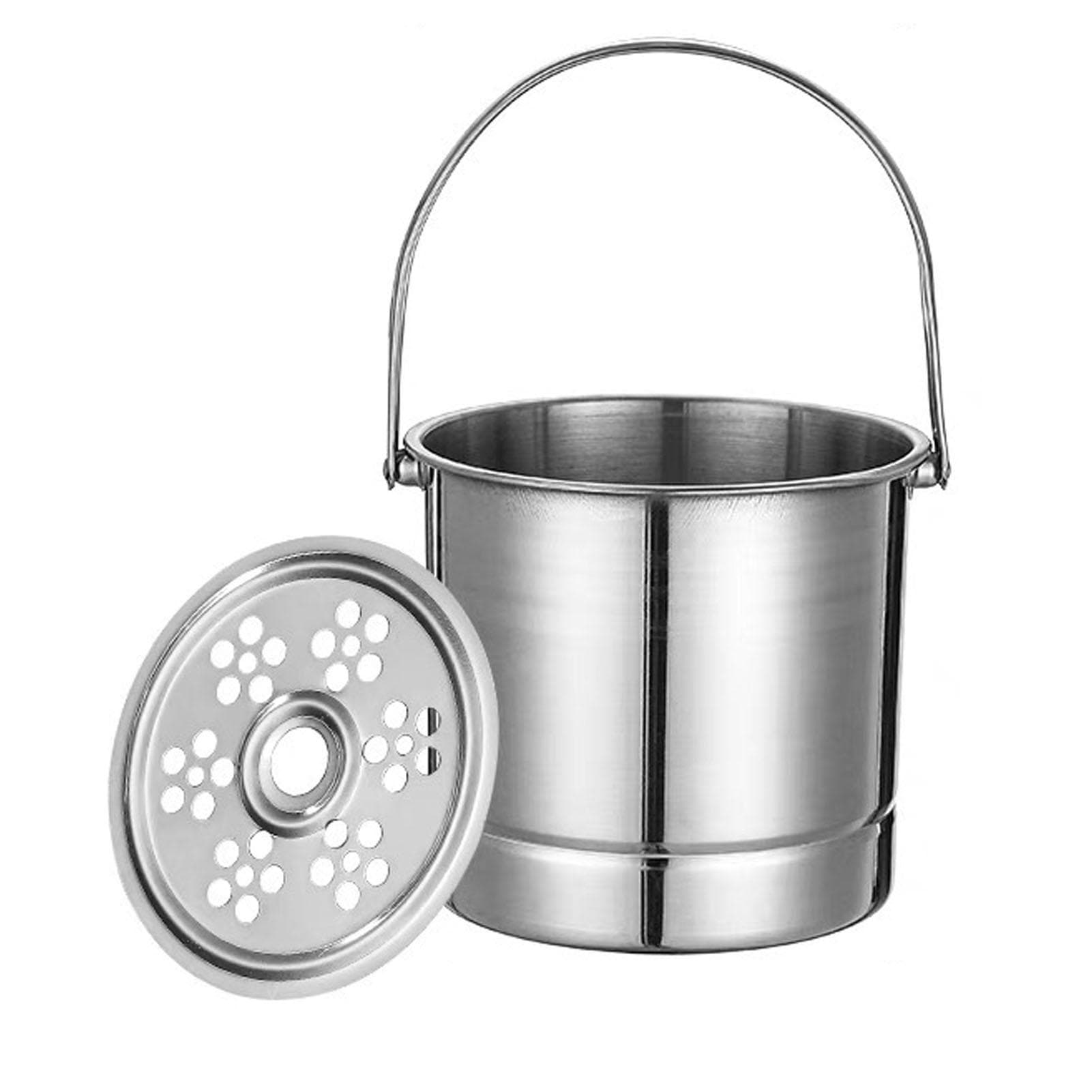Ice Bucket Professional Thickened Stainless Steel Ice Bucket with Filter Plate for Cocktail Bar