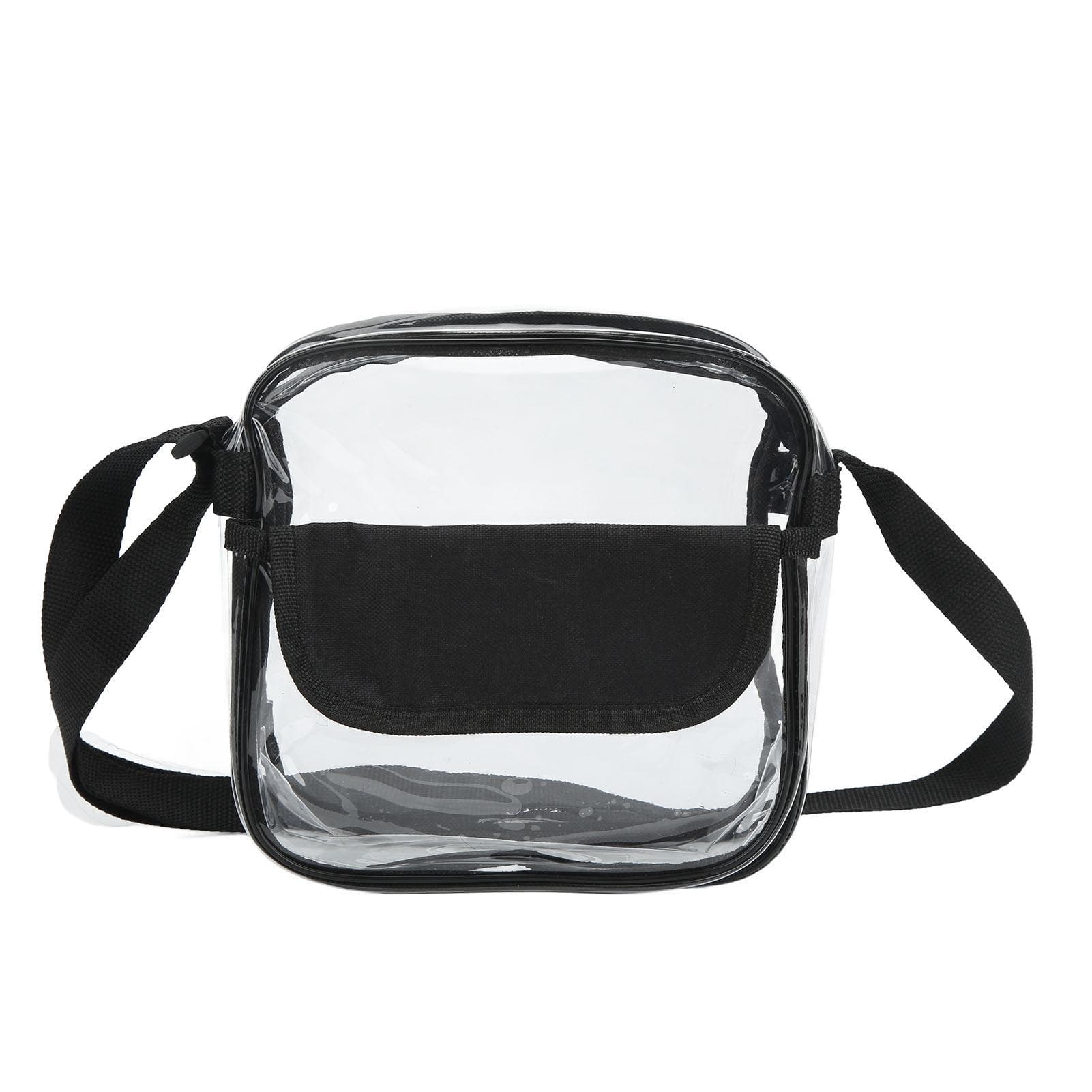 Transparent Messenger Bag PVC Shoulder Bag with Adjustable Strap for Daily Shopping Beach Traveling