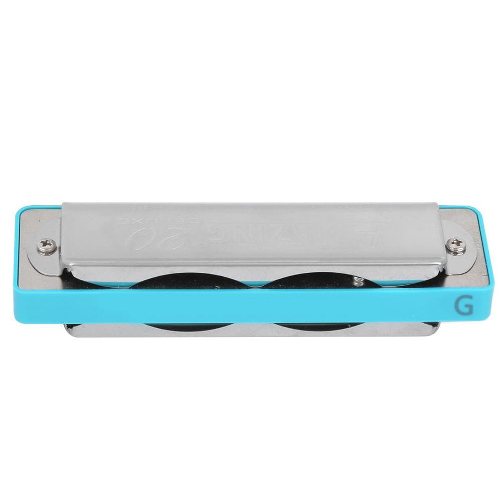 Blues Harmonica 10‑Hole Mouthorgan G Key Electroplating Base Beginner Gifts Musical blue