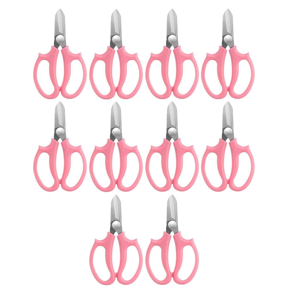 10 Piece Garden Flower Scissors, Sharp Stainless Steel Floral Shears, Trimming Plant Scissors All 10pcs pink