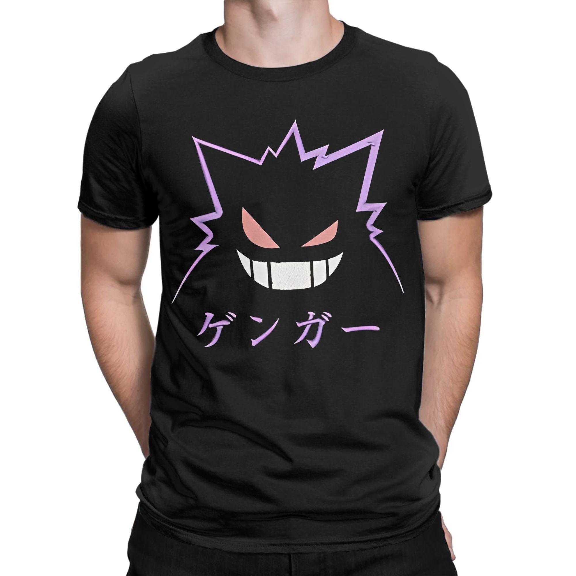 Ghost Gym T Shirt for Men Cotton T-Shirt Gengar Kaiju Japan Style Pocket Tee Shirt Short Sleeve Clothes Gift Idea XXL
