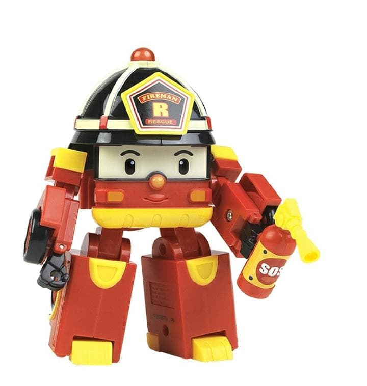Origin Korea Model - Robocar Poli Transformer Deluxe 4pcs (POLI + ROY + AMBER + HELLY) Robot Toy by Academy 18. X 16.5 X 13 cm