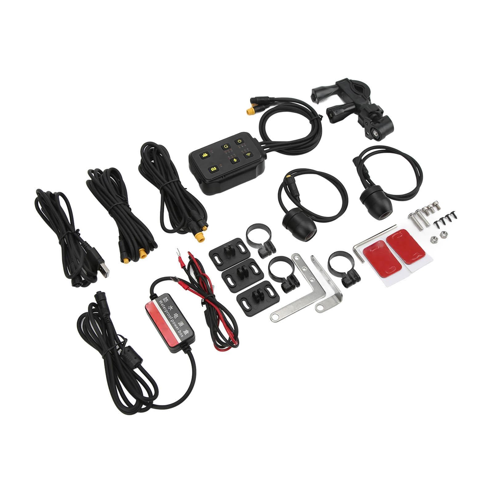 Motorcycle Dash Cam Double Recording Dual 1080P Wide Angle Lens Gravity Sensor Loop Recording