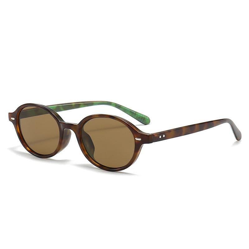 Retro Small Oval Sunglasses Women Men UV400 Rivets Shades Fashion Luxury Sun Glasses Female
