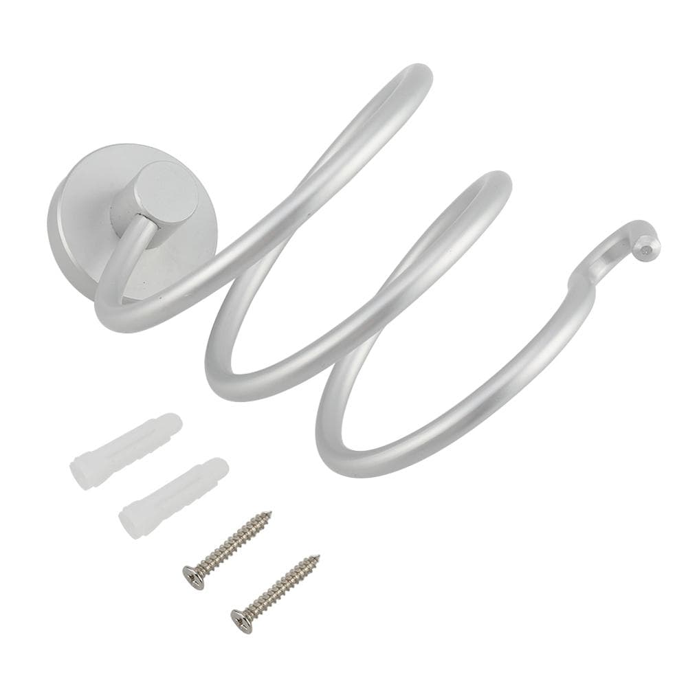 Aluminium Alloy Wall Mount Hair Dryer Holder Storage Rack Bathroom Organizer Shelf White