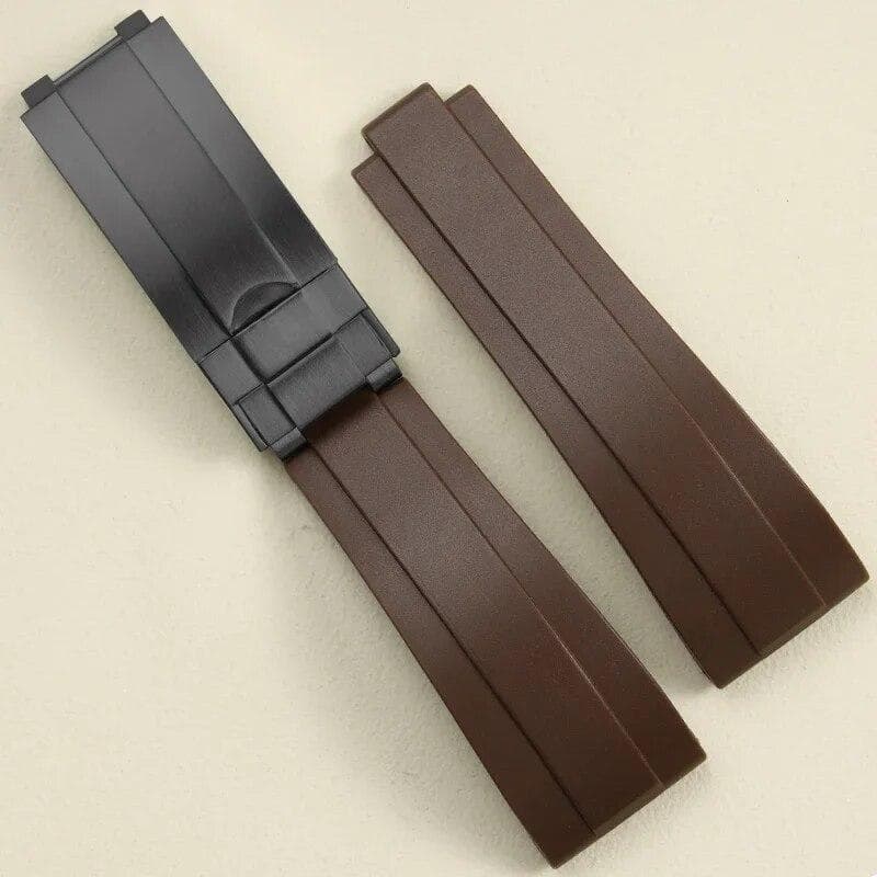21 20mm Black Blue Brown Blue Rubber Watchband For Rolex Submariner DMT Daytona Strap Tape Delpoyment Clasp With Crown Logo 30 21mm with logo