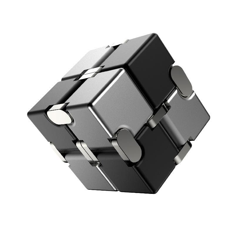 Fidget Infinity Cube Toy, Aluminum Alloy Metal Infinity Cube Gadgets Toys for Adults, Magic Cube for Stress Anxiety Relief 3.8*3.8*3.8cm white/black
