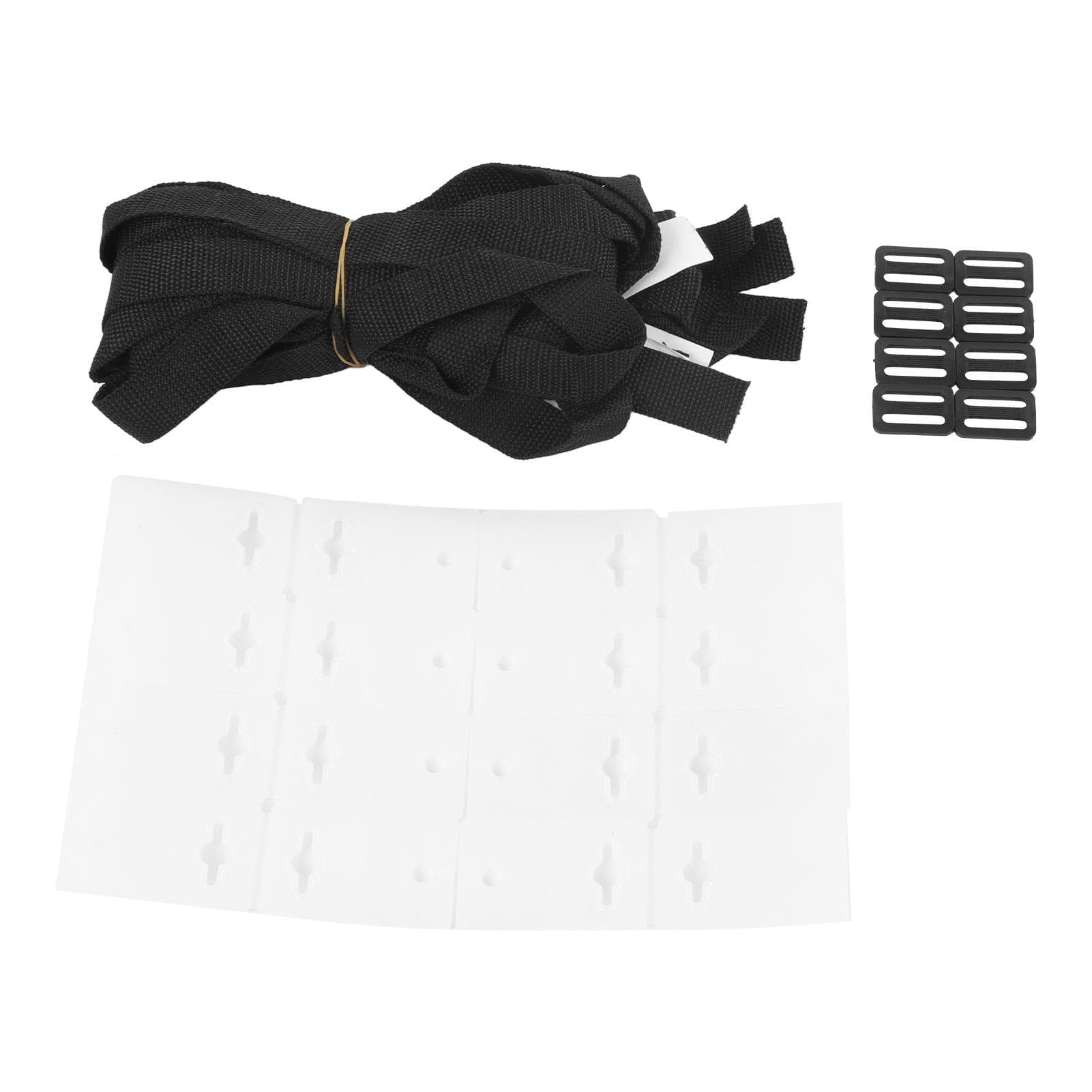 8 Sets Swimming Pool Roller Strap Solar Cover Reel Attachment Kit with Cord Plates and Buckles