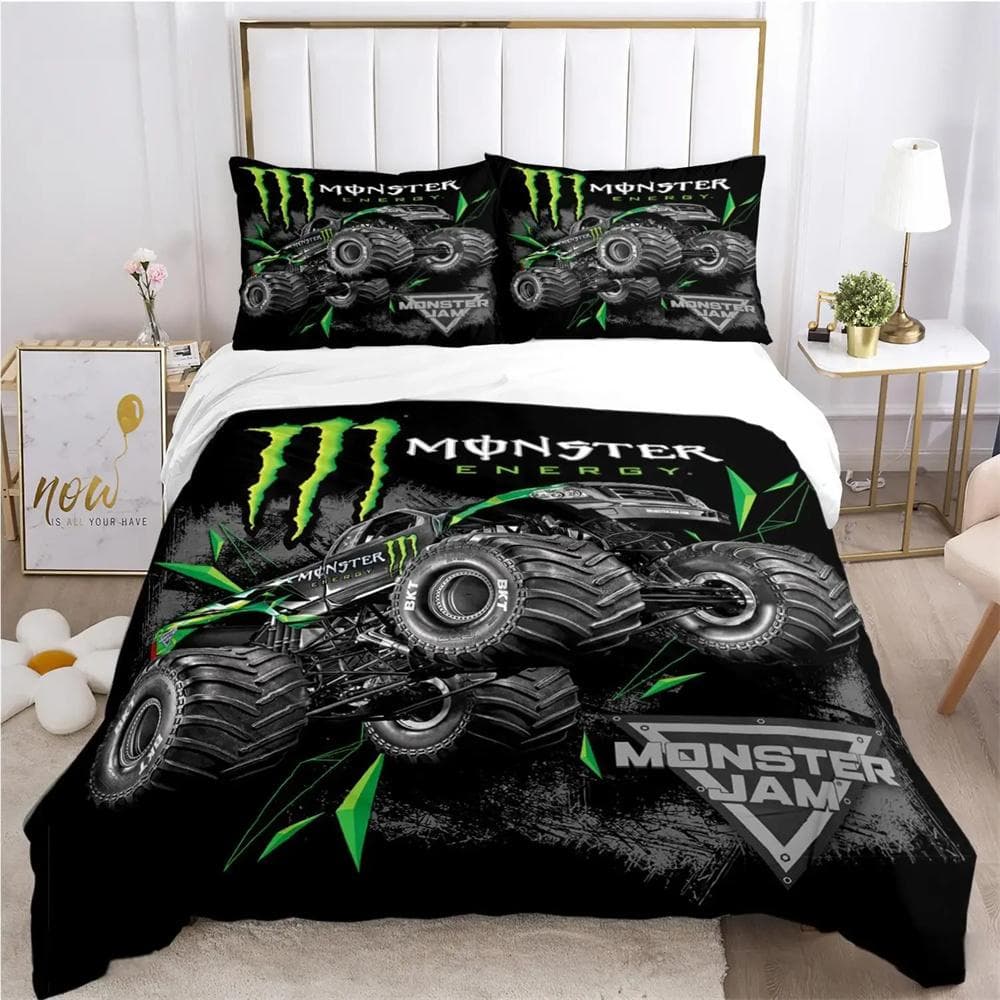Cartoon Monster Truck All Season Duvet Cover Comforter Bedding sets Soft Quilt Cover and Pillowcases Single/Double/Queen/King 140x210cm 2pcs