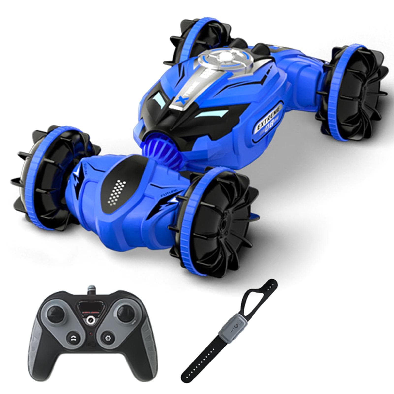 Remote Control Stunt Car 2.4GHz Transforming Amphibious Remote Control Car Dual Mode Remote Control 1 battery blue
