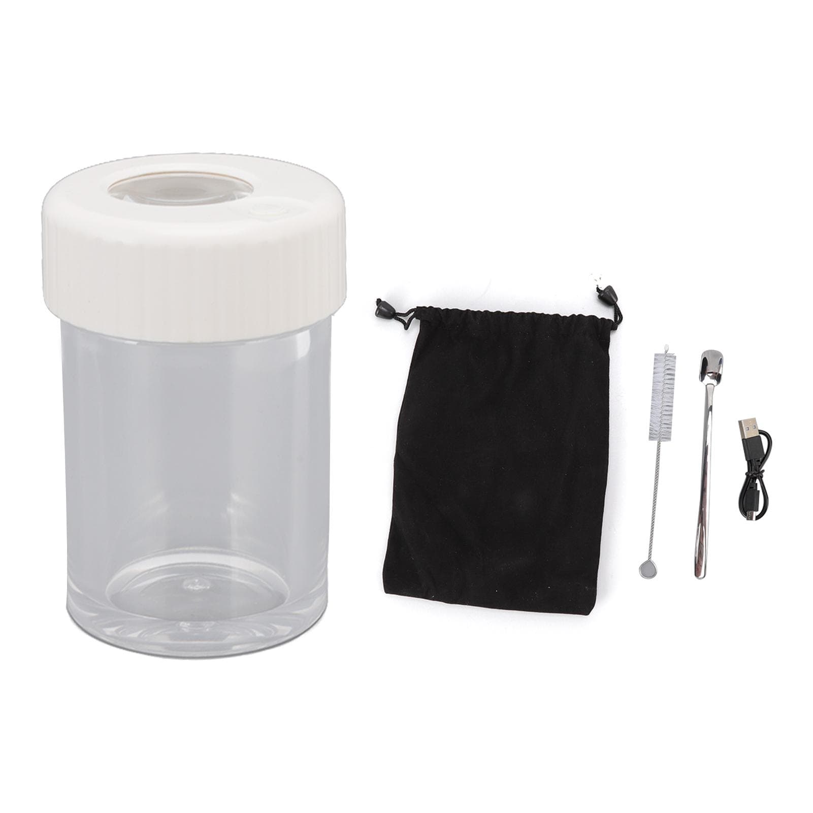 Magnifying Viewing Jar Multifunction Waterproof Magnifying Glass Storage Jar with LED Light for white