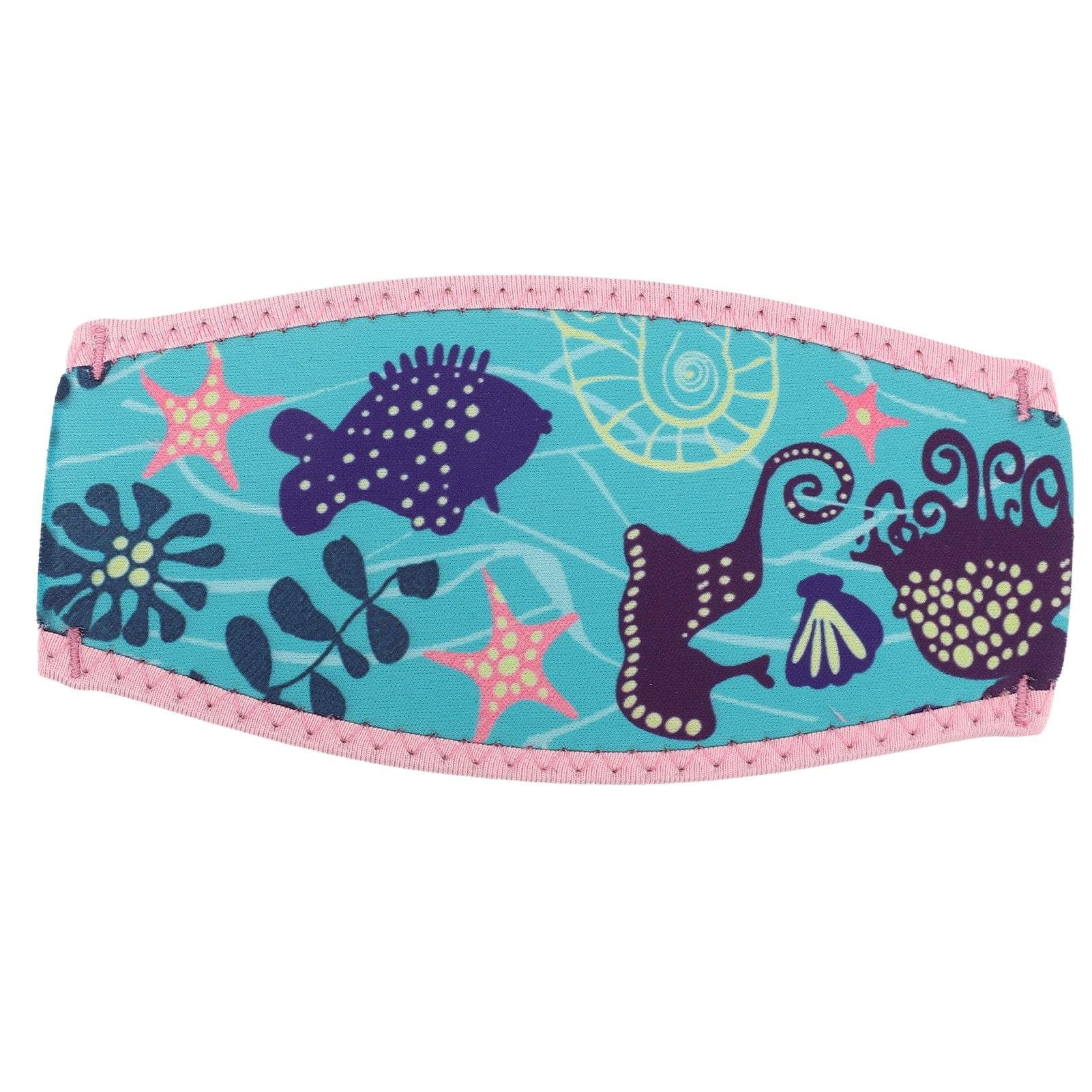 Diving Goggles Hair Protector Pink Border Green Background Neoprene Rubber 2 Layers Waterproof Dive