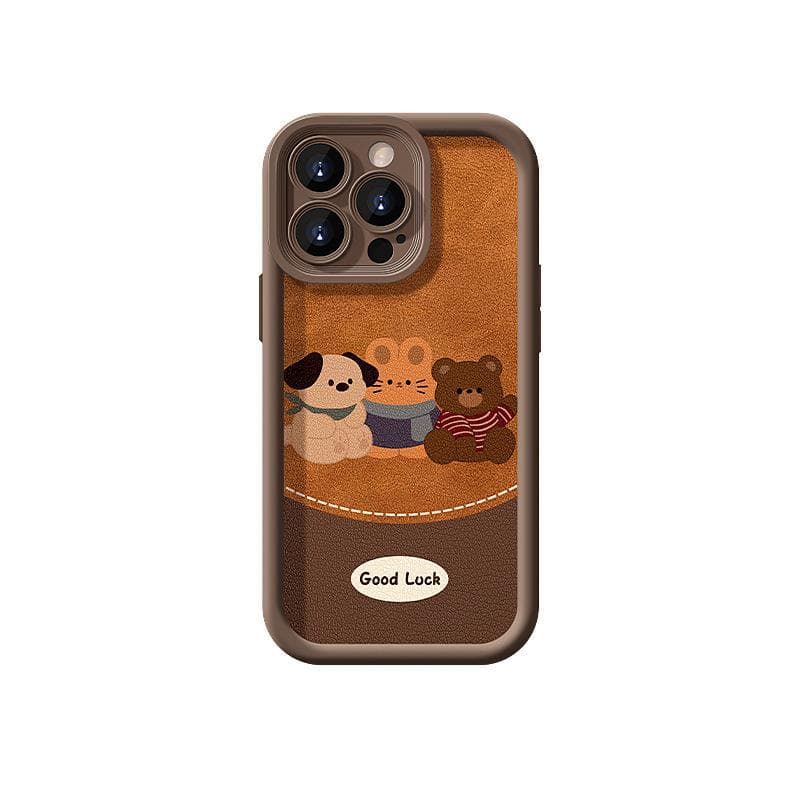 Three Animal Lanyards Suitable for Apple 16 Mobile Phone Case Iphone15PRO Lambskin 14 Silicone Anti-fall X Redmi Note 9 Pro 5G