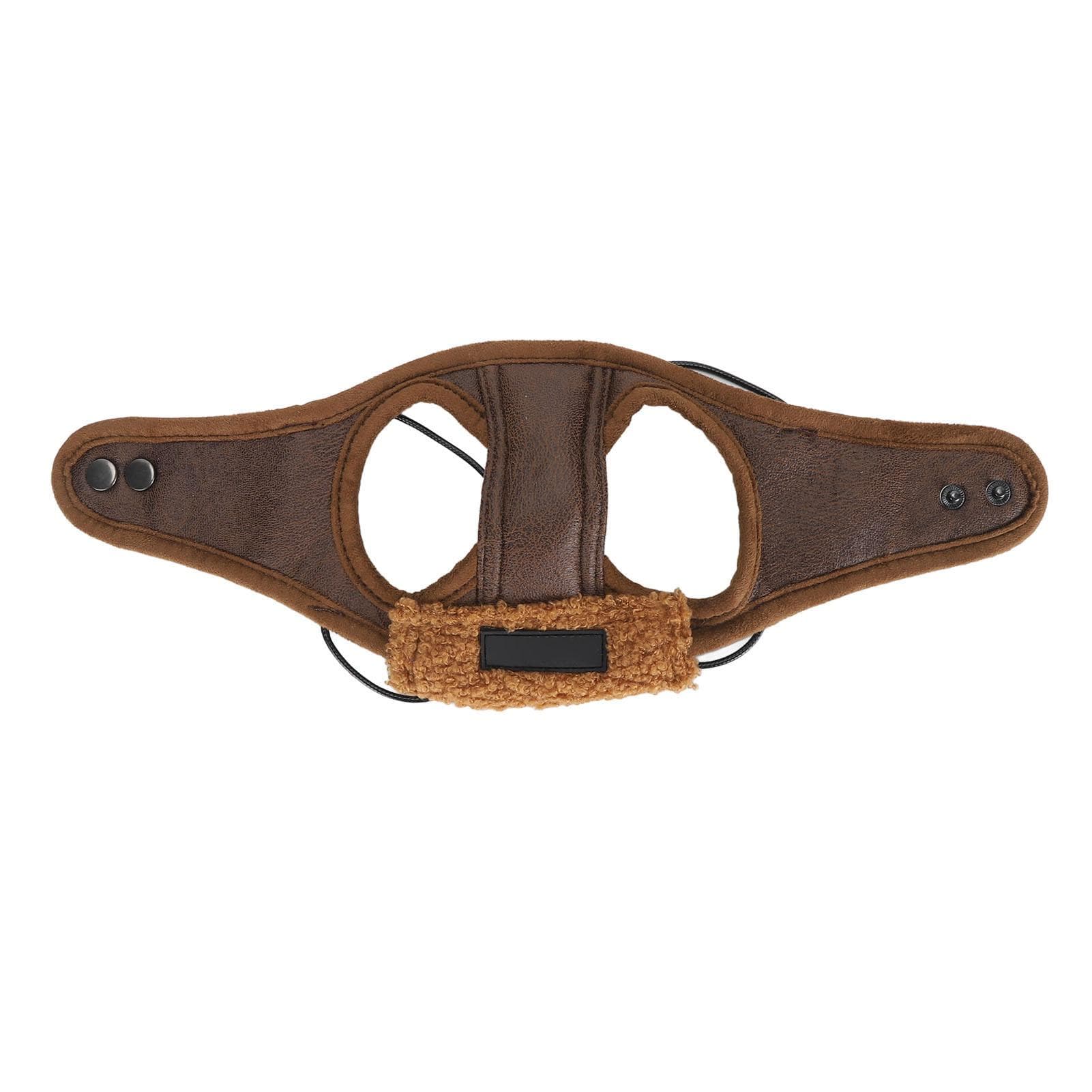 Dog Aviation Hat Soft Warm Adjustable Rope Retro Fashionable Pet Winter Hat with Ear Flaps for Cold L(for 6.5-9kg) coffee