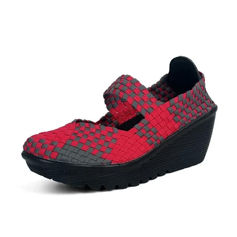 Wedge Platform Weave Sandals Fashion Peep Toe Comforty Breathable Mom Shoes Female Casual Thick Bottom Sandalias Mujer 2024 38