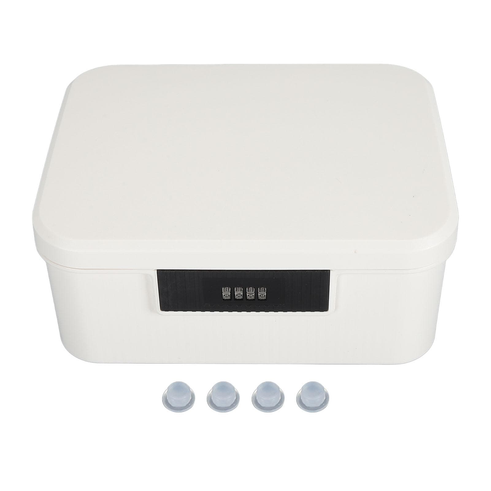 9L Capacity Lockable Storage Trunk for Files Document Organizer Double Layer Password Storage white