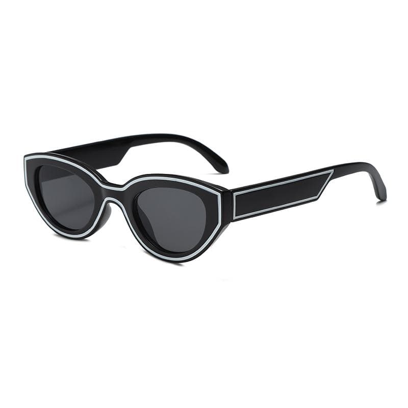 Retro Square Cat Eye Sunglasses Stereoscopic White Point Paint Slimming Street Photo Sunglasses 7766