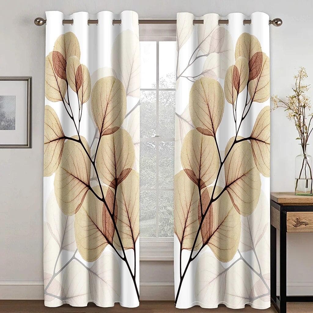 3D Flower Curtains For Living Room Bedroom Kitchen Black And White Vortex Three-dimensional Luxury Curtain For Windows Drapes W65xH165(CM)x2PCS-Rod pocket