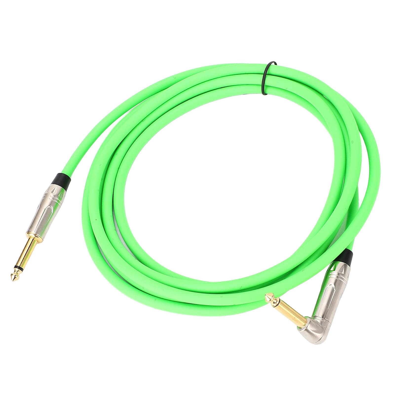 Instrument Cable Straight to Right Angle 6.35mm Jack Noise Cancelling Connection Cord for Electric