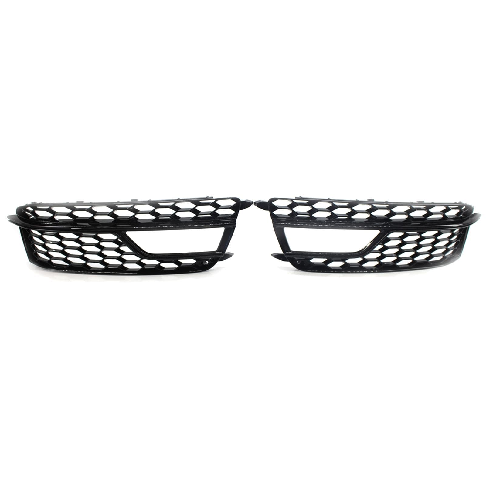 Left/Right Front Bumper Grilles Fog Light Grill Cover Trim Replacement for S5 A5 S-Line black