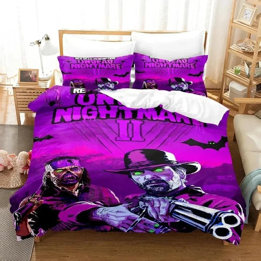 Game Undead Nightmare Red Dead Redemption Bedding Set Boys Girls Twin Queen Size Duvet Cover Pillowcase Bed Kids Adult 70x133cm 2pcs