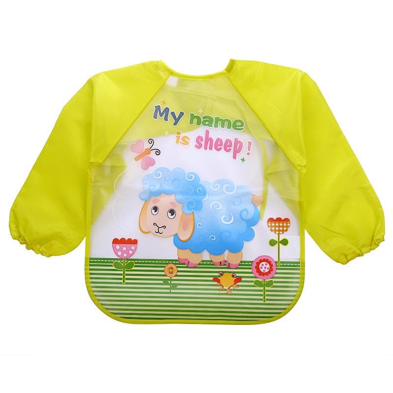 Waterproof Full Sleeve Bibs Children Apron Long Sleeve Feed Smock Bibs Kids Eating Breastplate Cloth