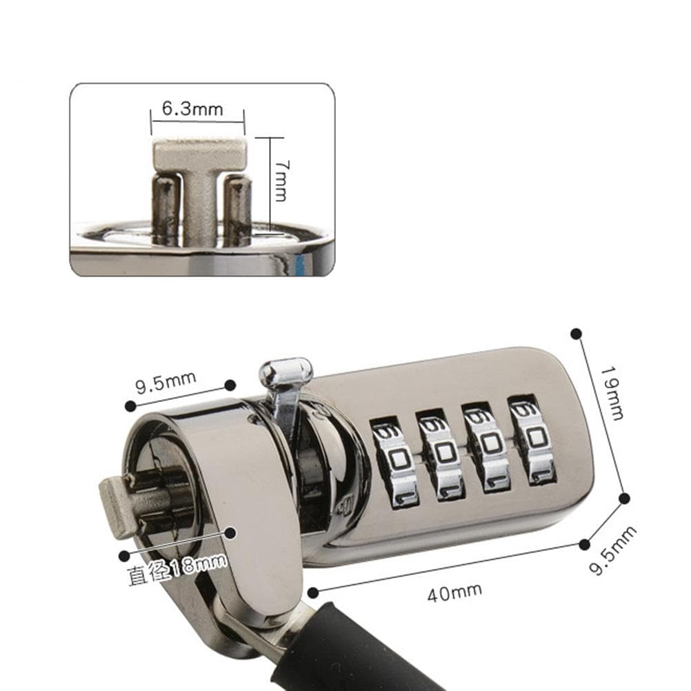Laptop Lock Cable Lock Security 4 Digit Password Protections for Notebook Computer Other Devices
