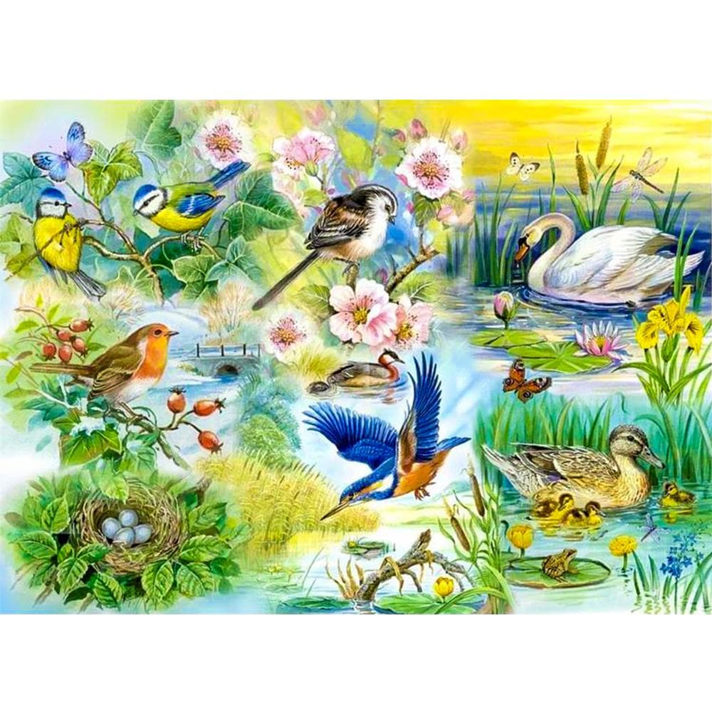Diamond Painting Full Round Diamond Birds and Swan Crystal Cross Stitch 5D Diamond Embroidery 20X30CM
