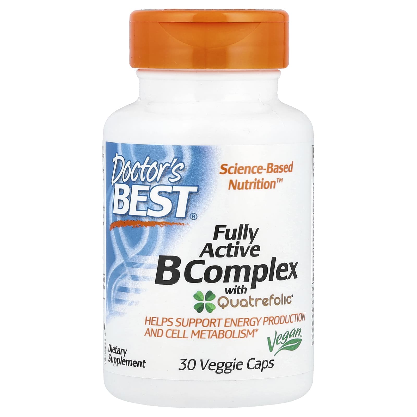 Doctor's Best, Fully Active B Complex with Quatrefolic, 30 Veggie Capsules