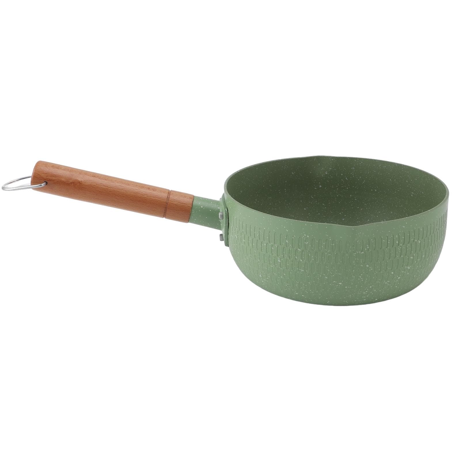 Wooden Handle Milk Pot Aluminum Alloy Multifunctional Flat Bottomed Noodle Sauce Pan for Home