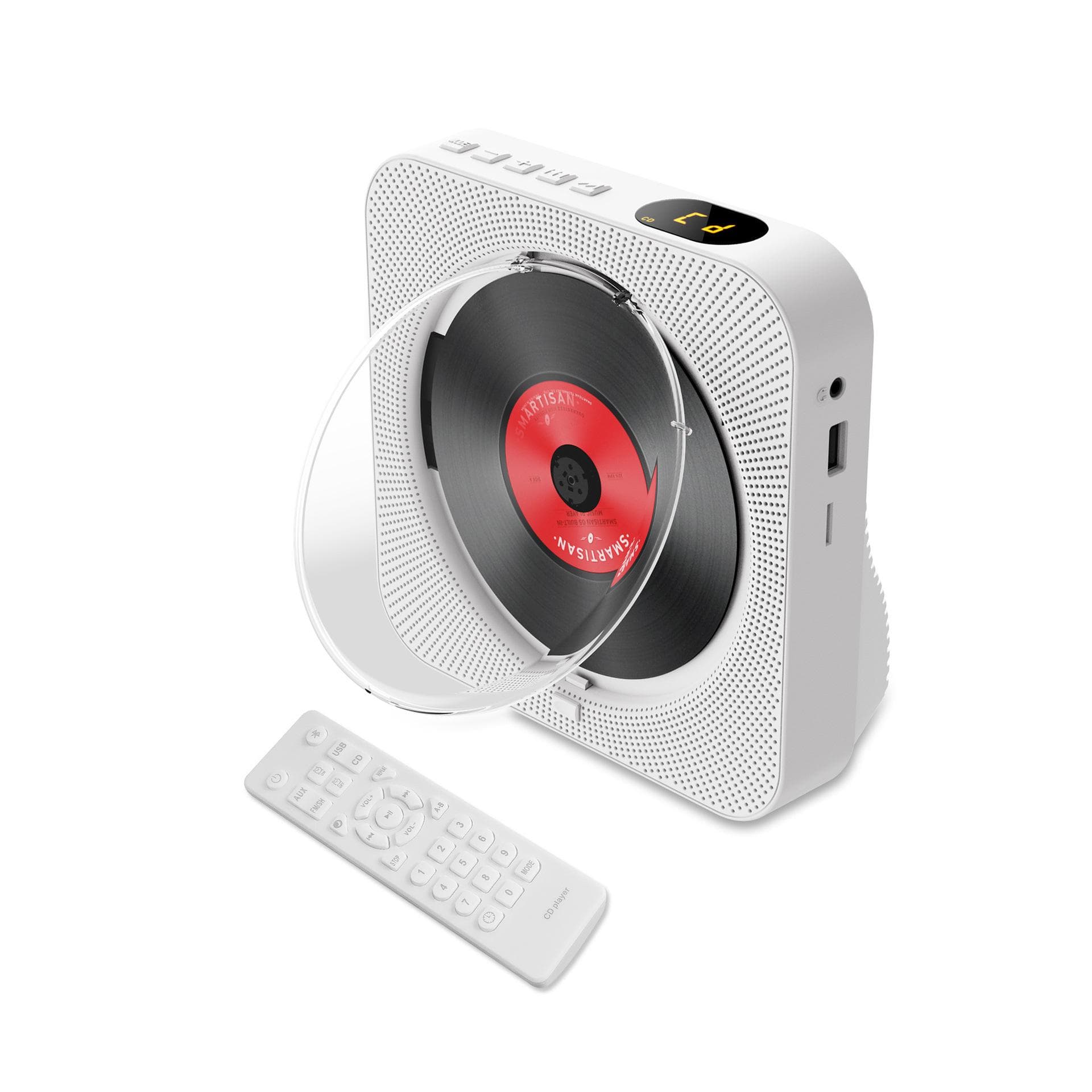 Home vertical English CD learning review CD player desktop ornaments wireless Bluetooth CD machine white