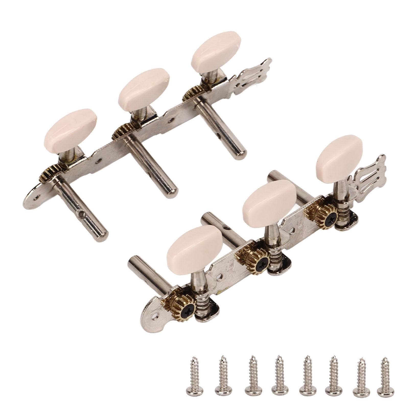 2Pcs String Tuning Key 3L 3R Metal Cream Color Button Acoustic Guitar Tuning Pegs