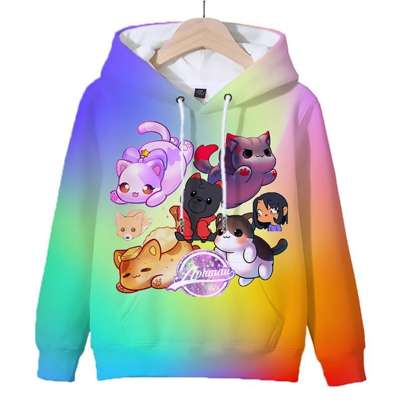 3D Game Aphmau Print Hoodie Kids Hooded Sweatshirts Cartoon Anime Hoodies Spring Fall Children Clothing Harajuku Hooded Pullvers 160CM