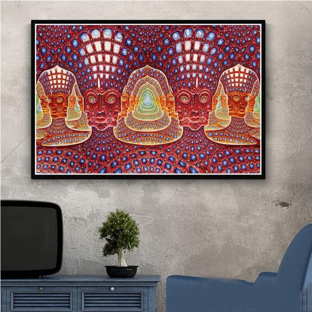 Alex Grey Psychedelic Trippy Tree Life PicturesWall Art Canvas Prints Painting Bedroom Abstract Poster Modern Home Decoration 50X70cm Unframed