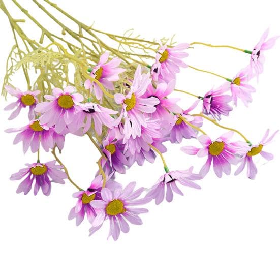 Beautiful Faux Plants UV Resistant 5 Heads Decoration purple
