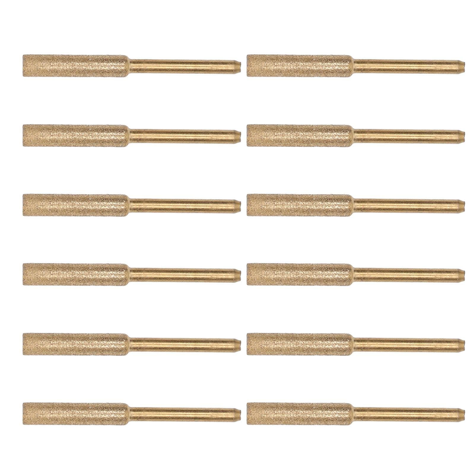 12 Pcs Grinding Head 3mm Shank 4.8mm Chainsaw Sharpening Burr Wear Resistant Emery Grinding Stone