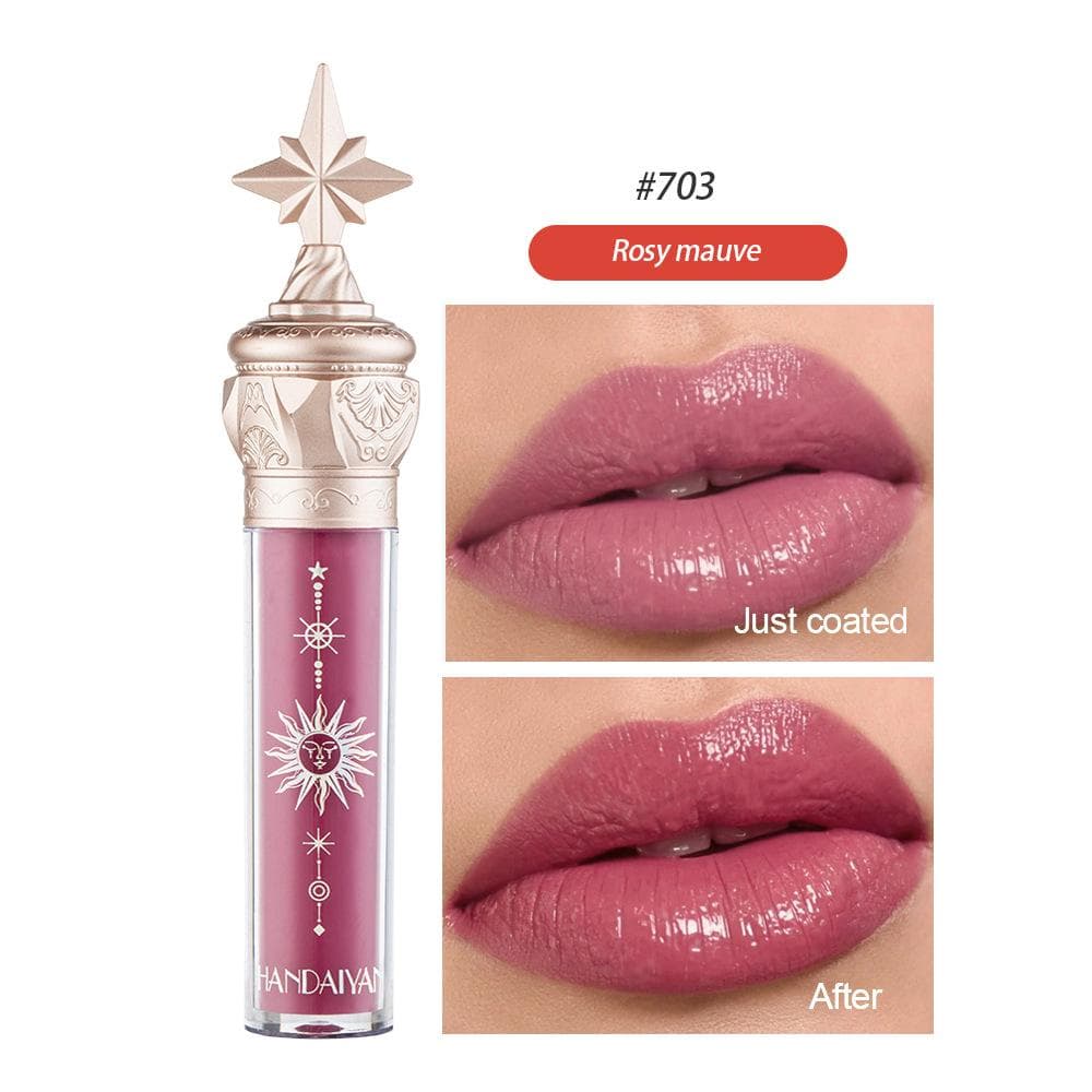Handaiyan 8 Colors Lip Gloss Longlasting Glitter Red Nude Lipstick Liquid Waterproof Moisturize Luminous Lipgloss Makeup 703