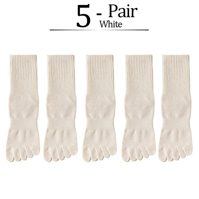 5 Pairs/lot Women Five Fingers Socks 100% Cotton Solid Colour Ladies Split Toe Sports Socks Spring Autumn Harajuku Toe Socks EU35-42