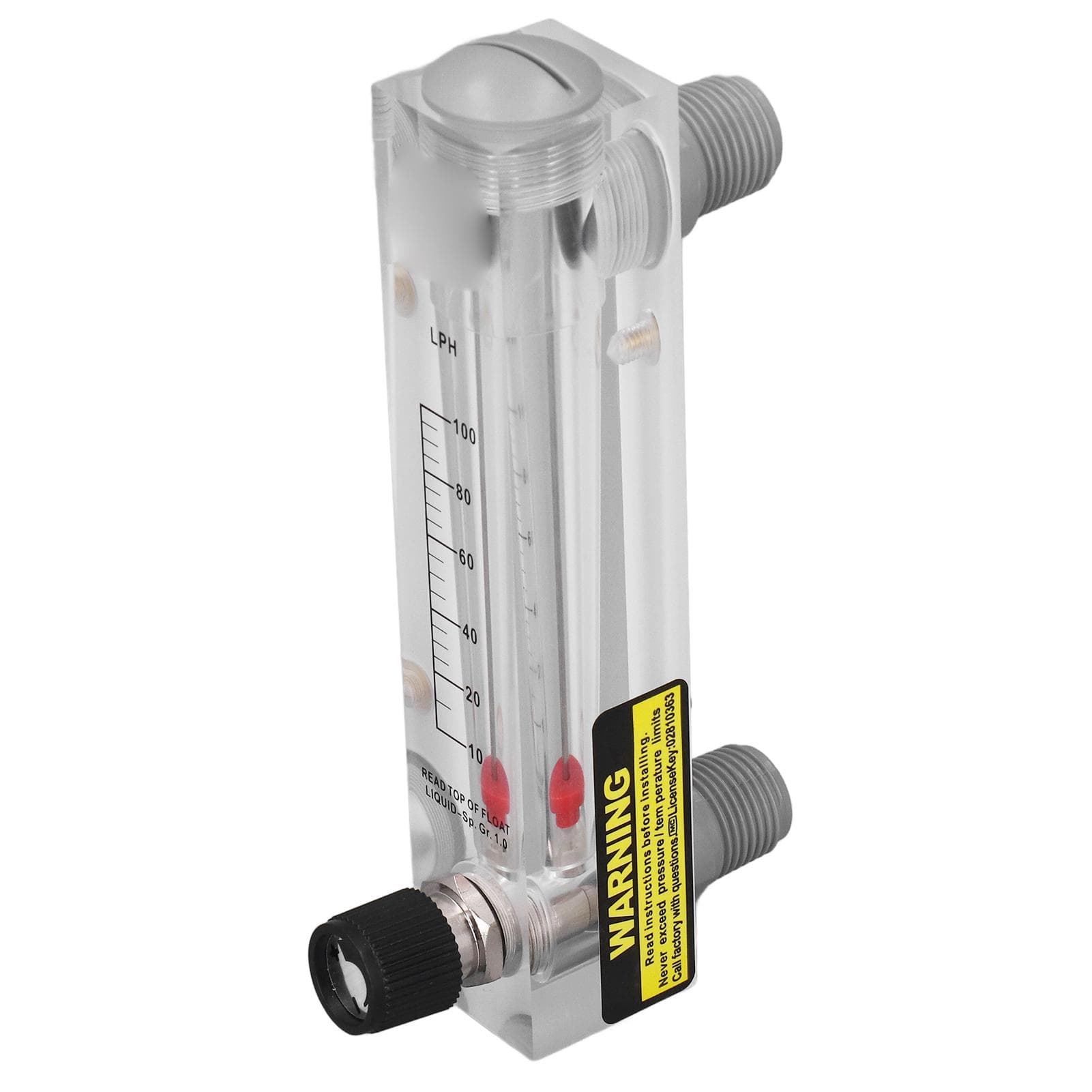 Liquid Flow Meter Adjustable Panel High Accuracy 10?100LPH Acrylic Water Flowmeter