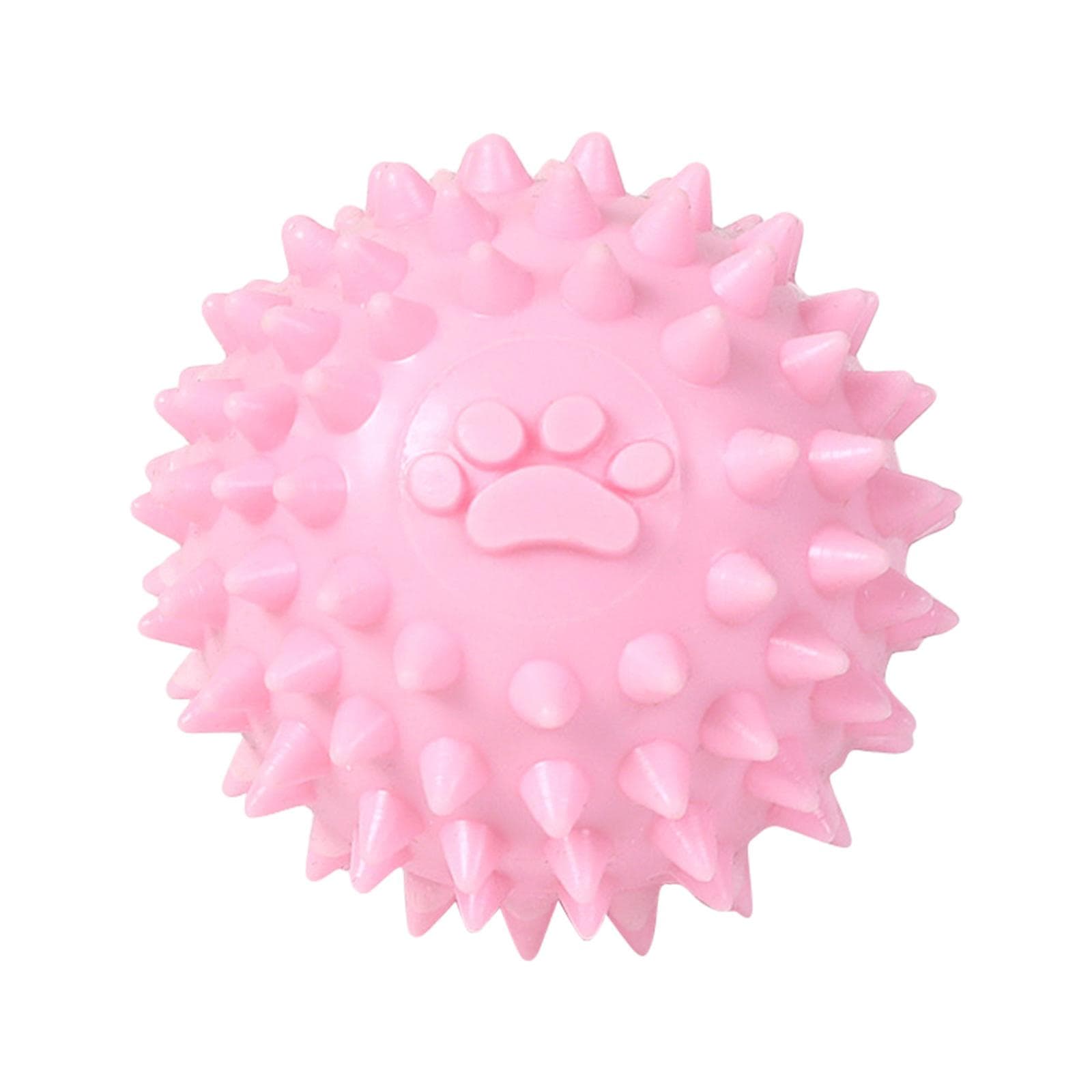 Dogs Chew Toy for Small Medium Dogs Aggressive Chewers 2.4in Small Spiky Ball Safe TPR Material for Puppy Teething pink