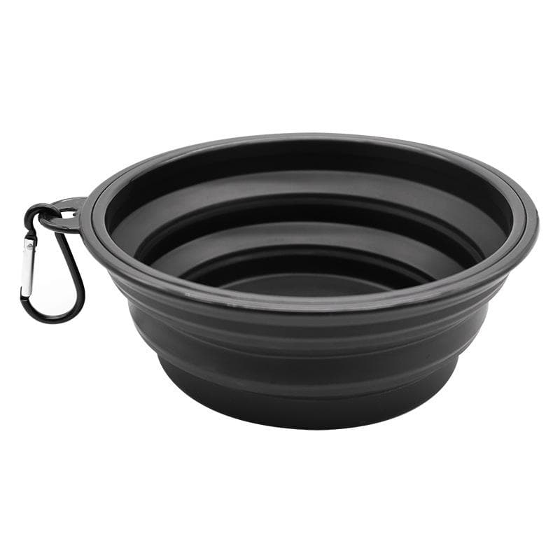 350ML/1000ML Foldable Silicone Pet Bowl Portable Puppy Food Container Collapsible Feeder for Outdoor Camping Dog Accessories 350ml black