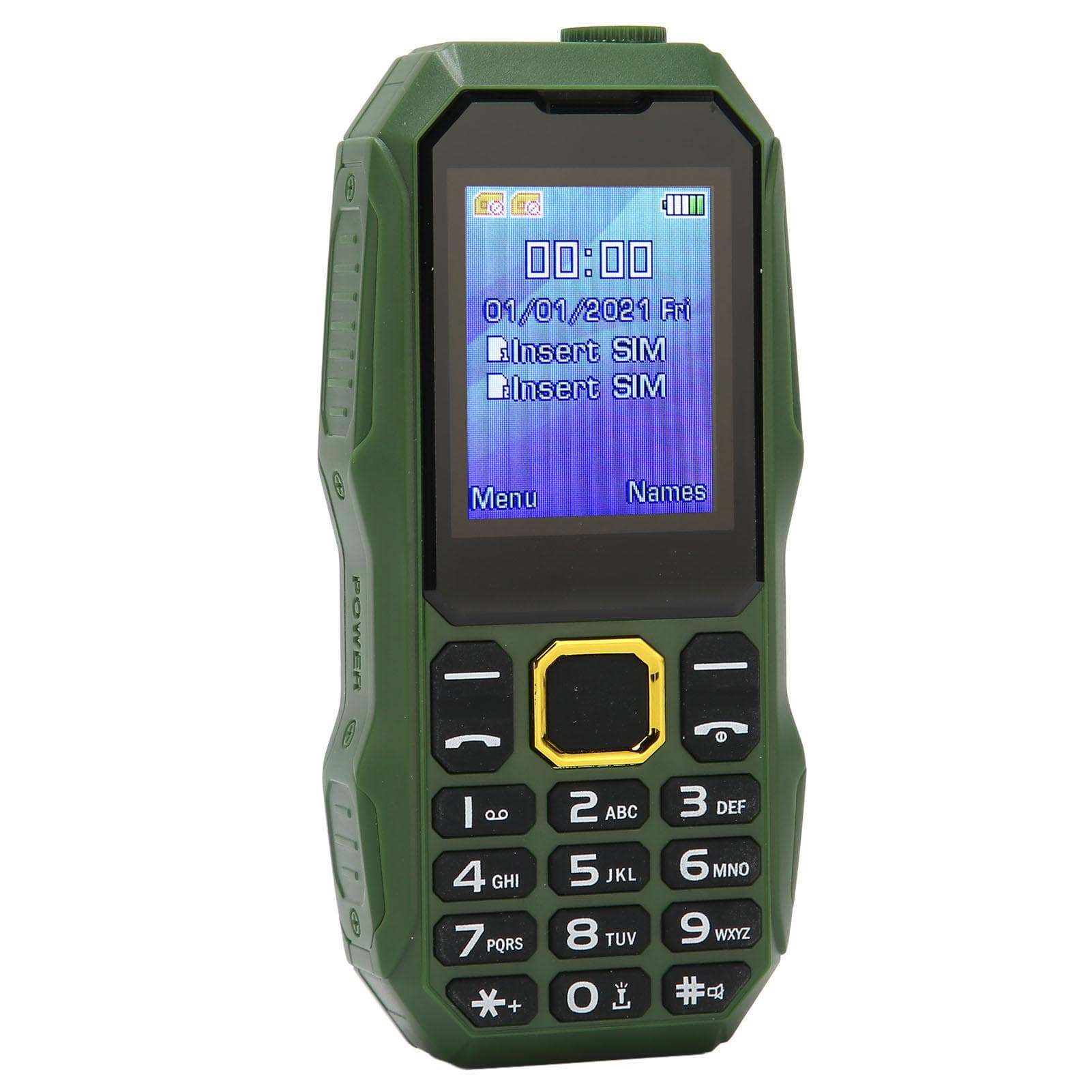 Unlocked Senior Cell Phone 2G GSM Dual SIM Card 5800mAh Battery Big Button Loud Voice Mobile Phone EU Plug green