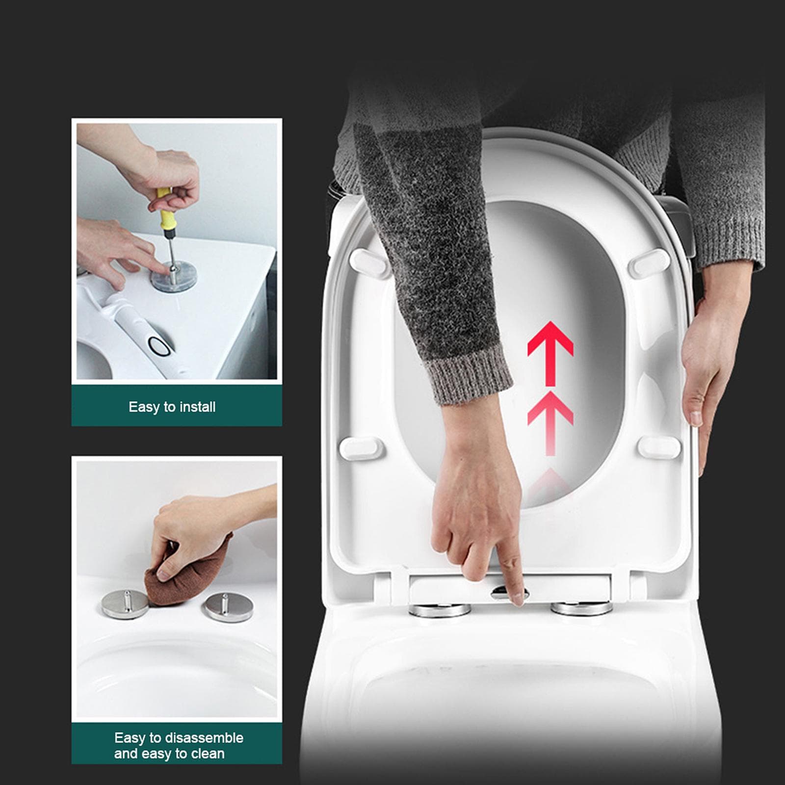 Toilet Easy Installation Quiet Close Toilet Replacement for All Regular Toilet Bowls